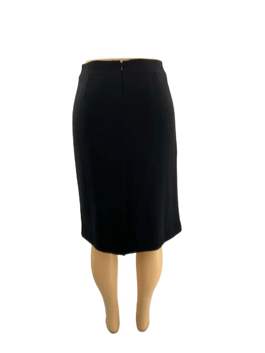 Talbots Black Solid Pre-Owned Ladies New with Tags Skirt - Size 8