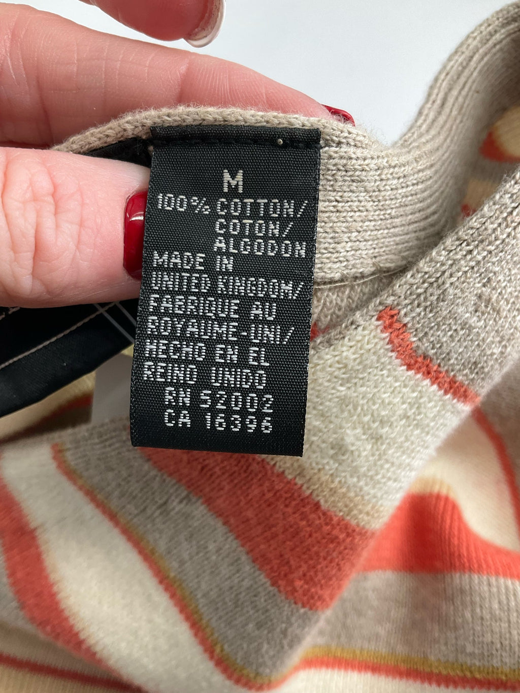 JH Collectibles - taupe/ecru/orange Stripe Pre-Owned Casual Top - Size M