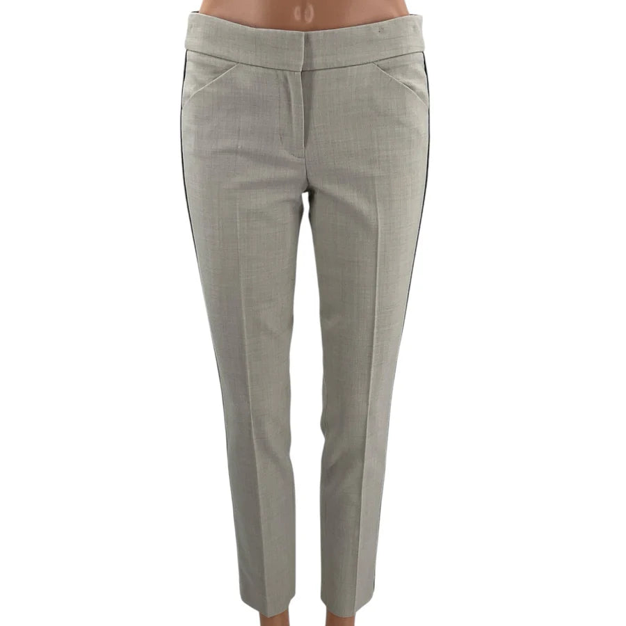 J Crew Light Gray Solid Ladies Pre-Owned Pants - Size 00