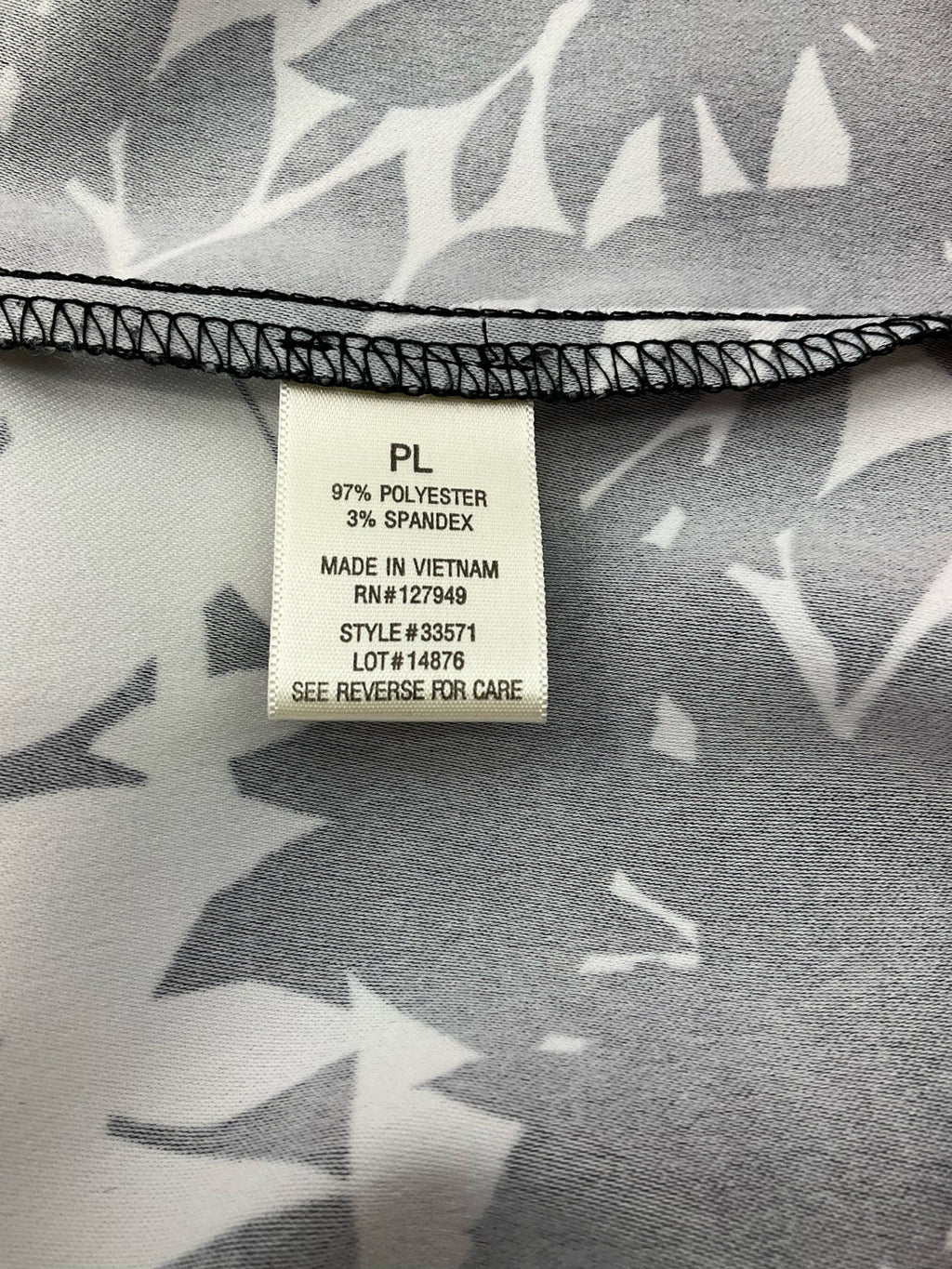 Soho White/Black/Coral Floral Pre-Owned Ladies Dress - Size Large Petite