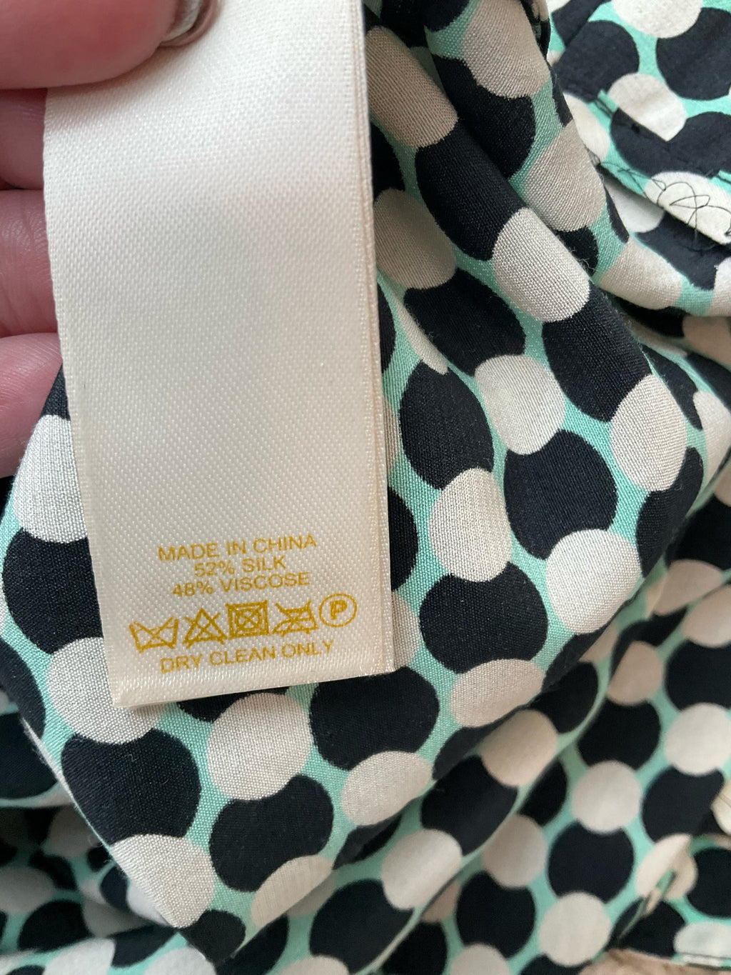 Kate Spade Cream/Navy Circles Pre-Owned Ladies Dress - Size XS