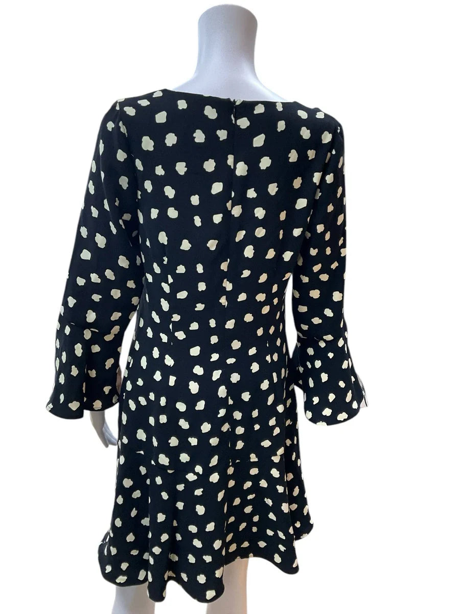 Julie Brown Black/Tan Print Pre-Owned Ladies Dress - Size 6