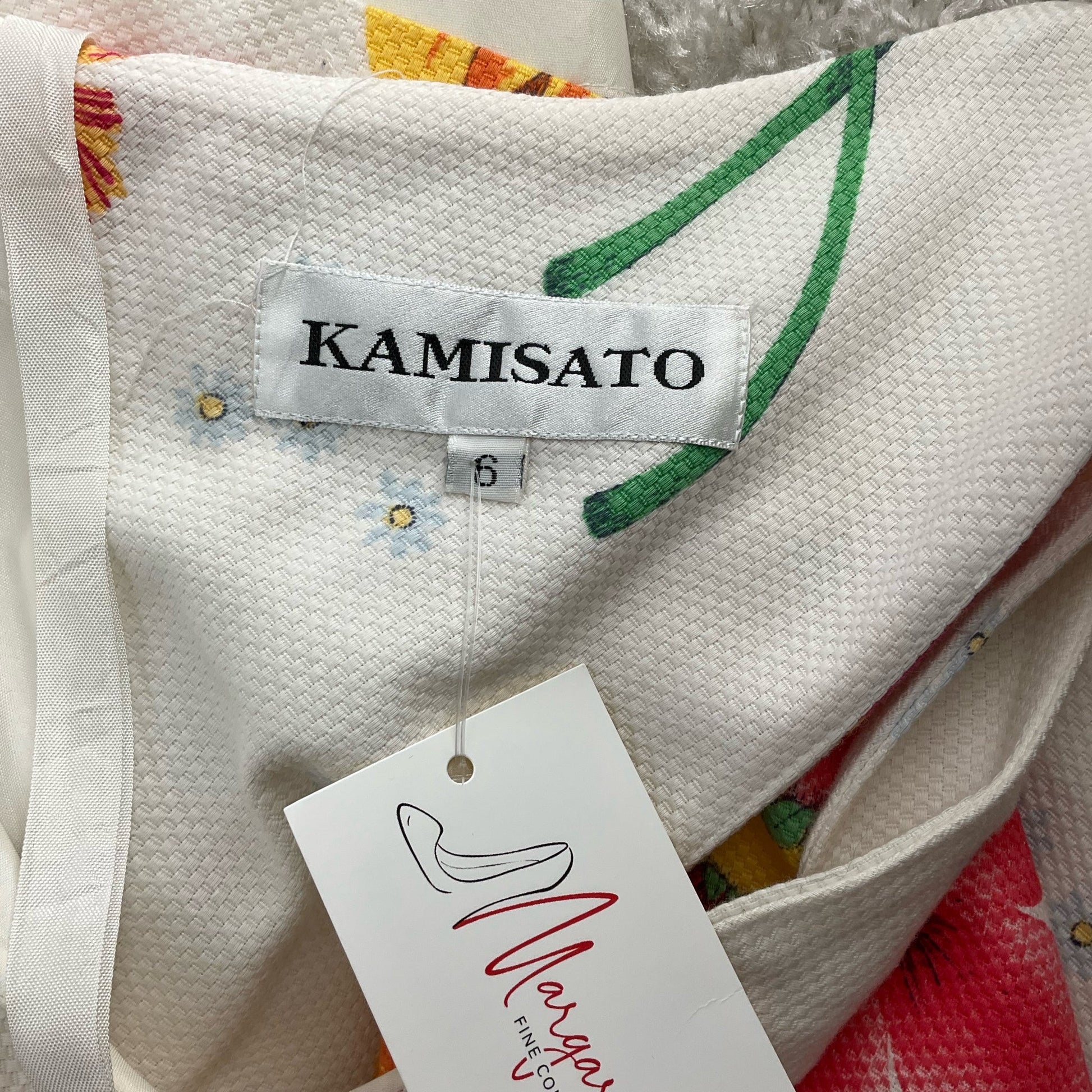 Kamisato White/Pink/Orange Floral Pre-Owned Dress - Size 6 - Margaret’s Fine Consignment