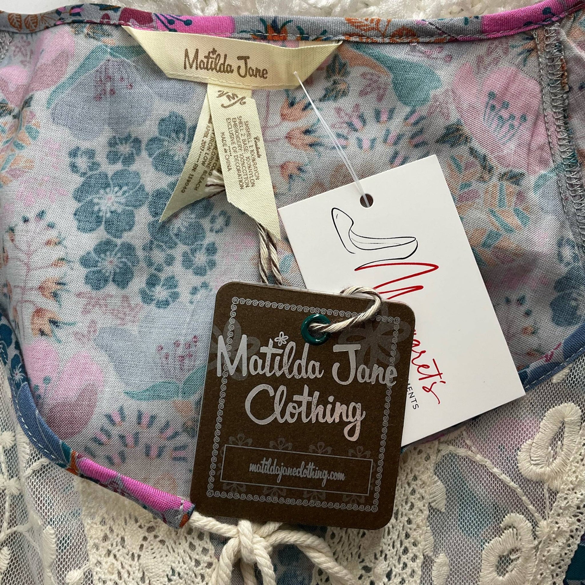 Matilda Jane Blue/Multi Floral Pre-Owned Ladies New with Tags Top - Size Medium - Margaret’s Fine Consignment