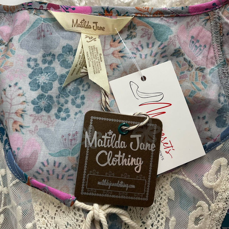 Matilda Jane Blue/Multi Floral Top - Size Medium