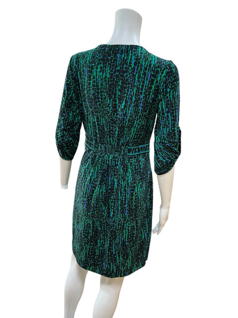 BCBG Black/Green Print Pre-Owned Ladies Dress - Size Small
