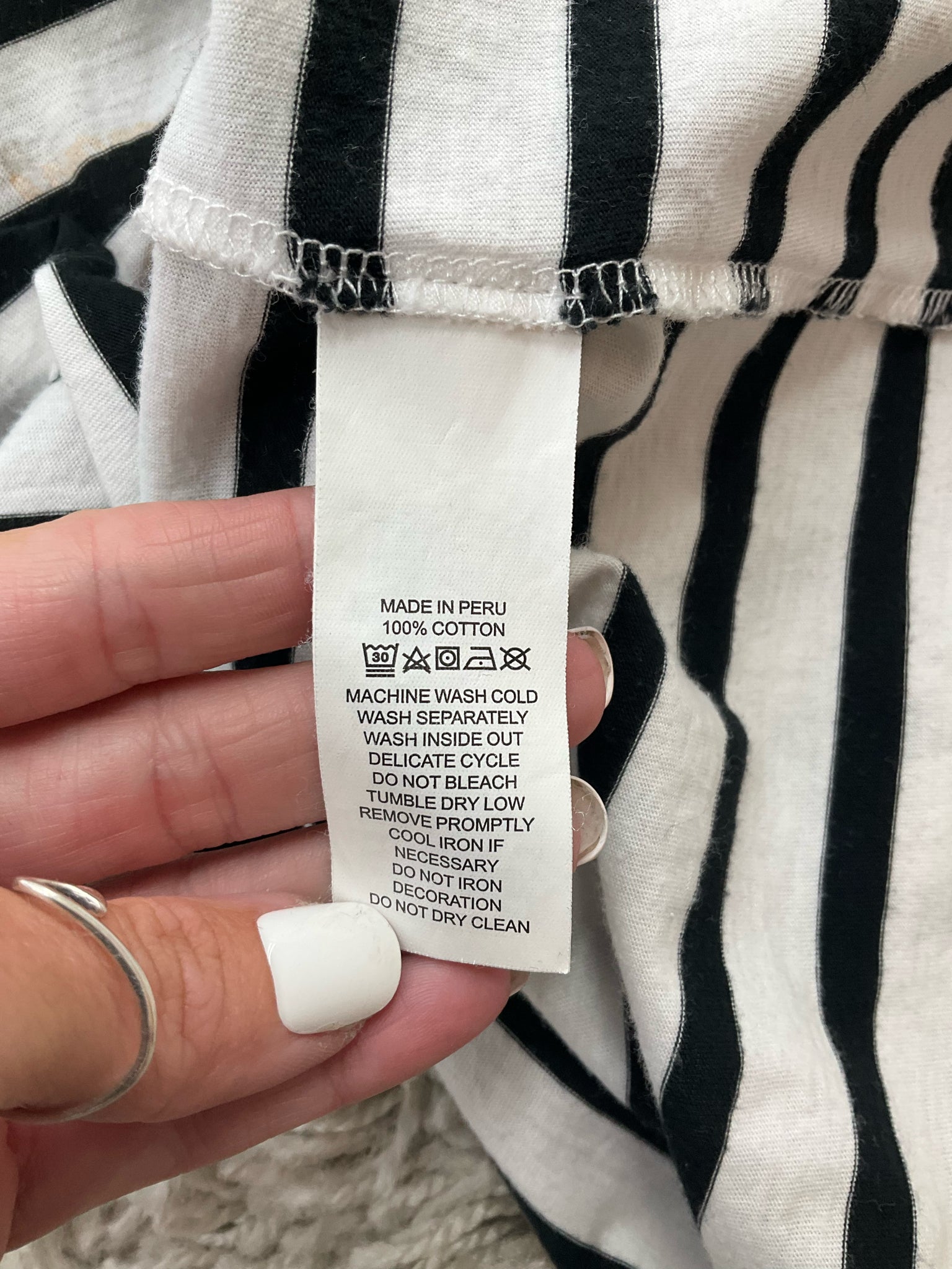 Kate Spade white and multi floral stripe graphic tee, short sleeve, pullover style, size small for women.