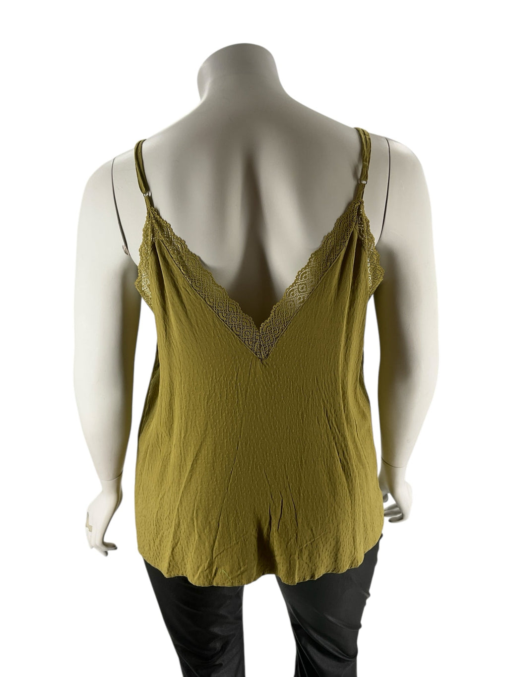 Tranquil & True Olive Green Dots Pre-Owned Ladies Sleeveless Top - Size 2X