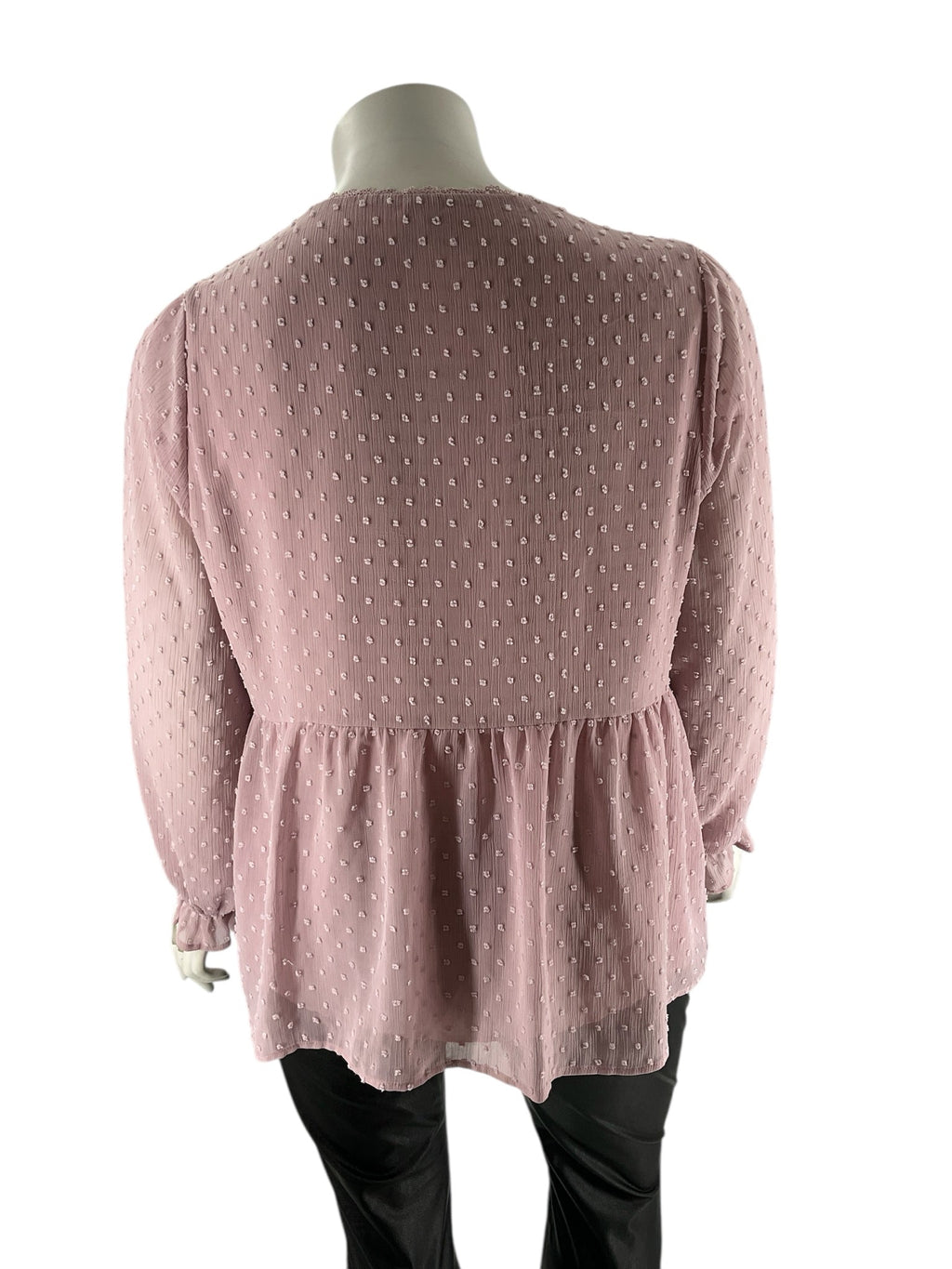 Andree Light Purple Textured Pre-Owned Ladies Casual Top -  Size 2X