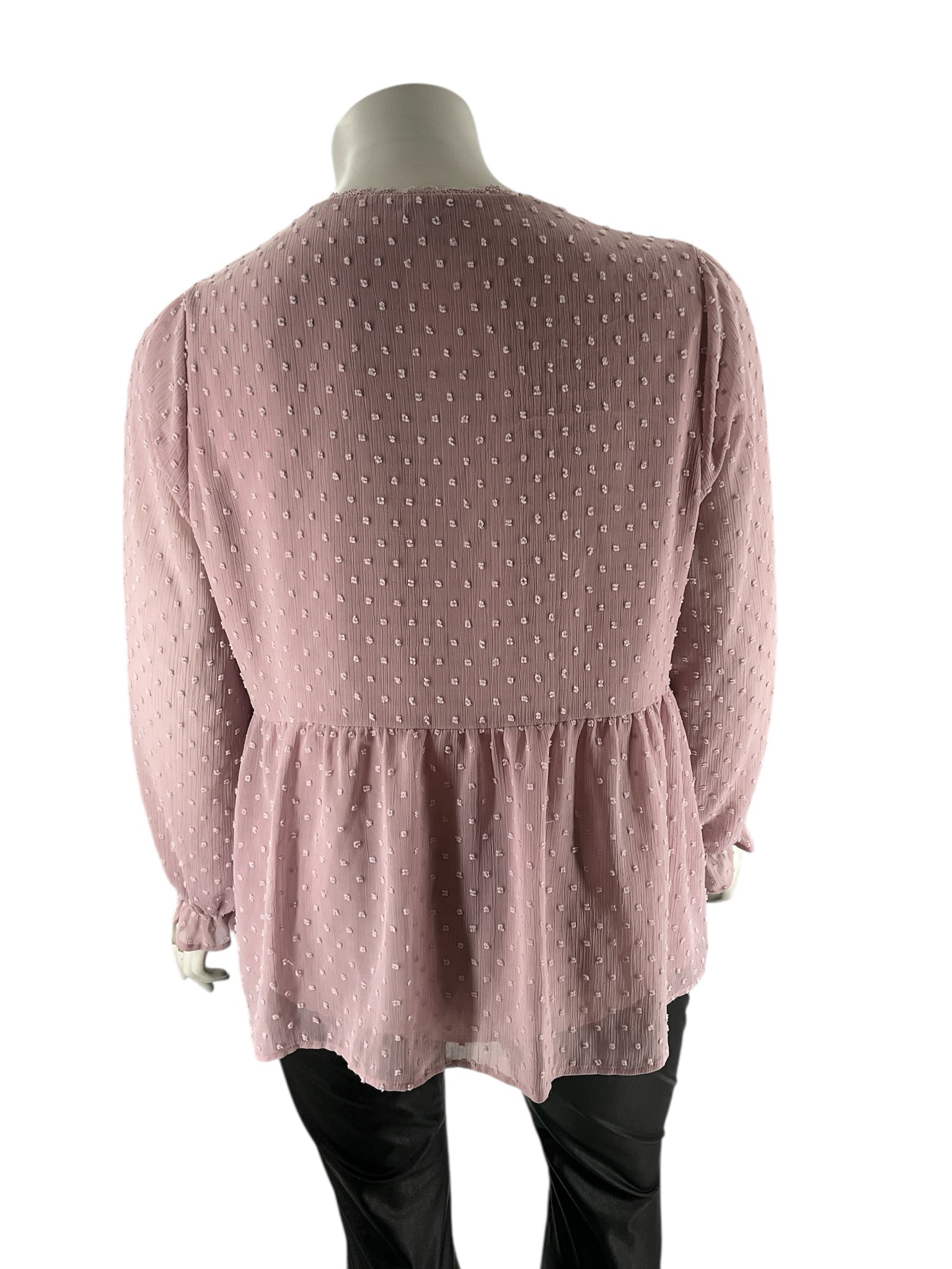 Andree Light Purple Textured Pre-Owned Ladies Casual Top -  Size 2X