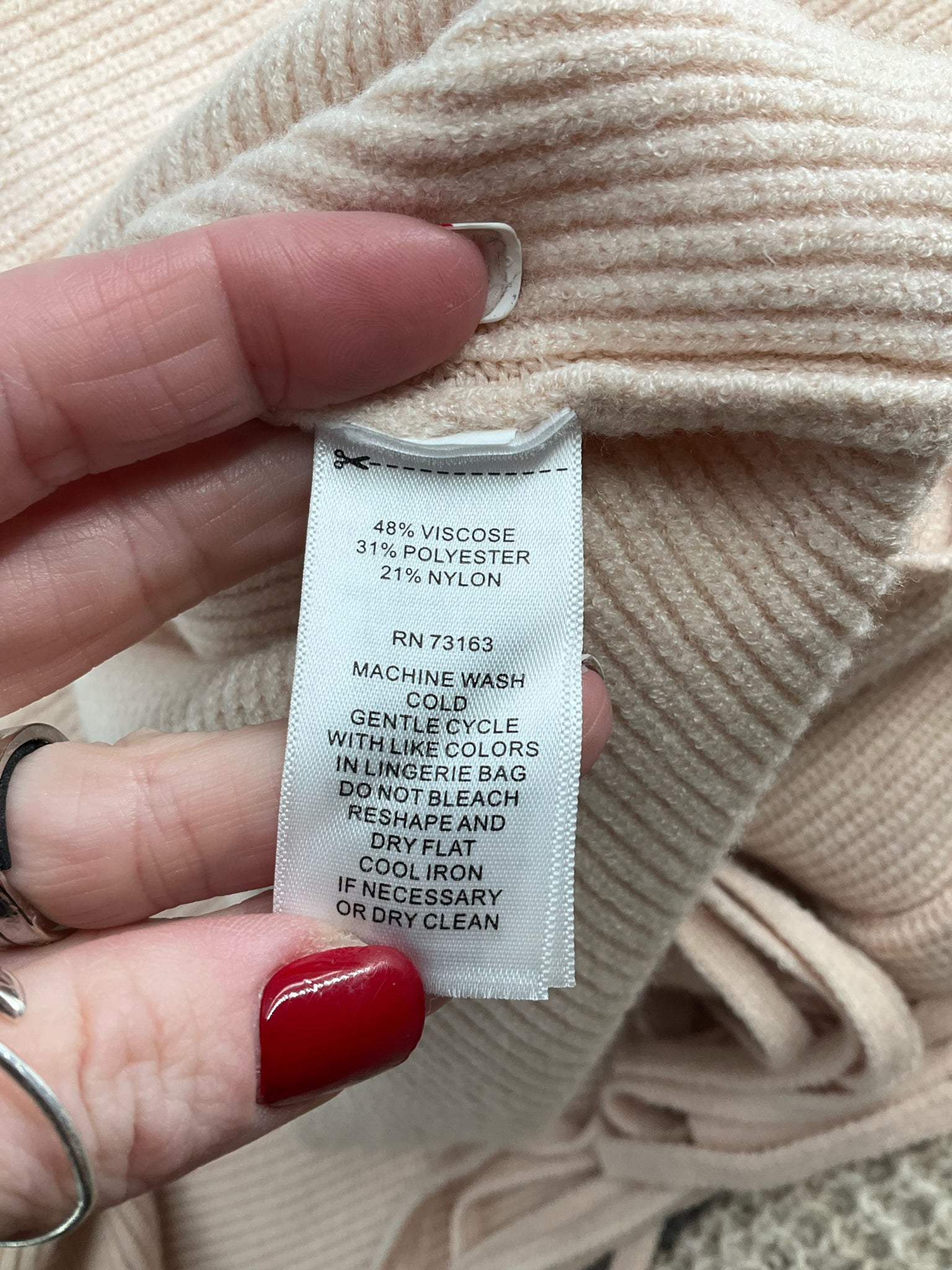 Cupio -  Peach Solid Pre-Owned Ladies Casual Top - Size Medium