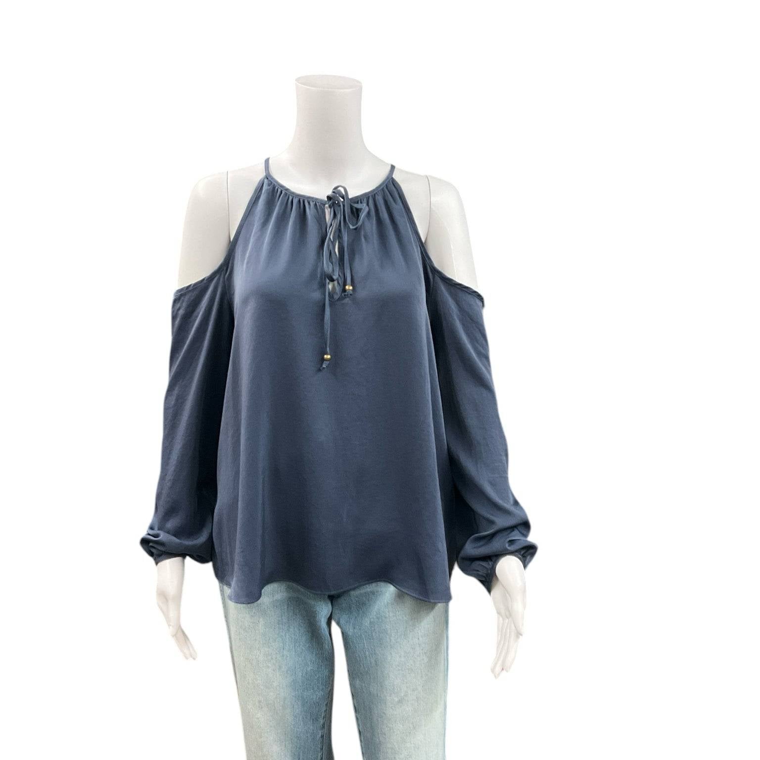Aqua Navy Solid Pre-Owned Ladies Top - Size Medium - Margaret’s Fine Consignment
