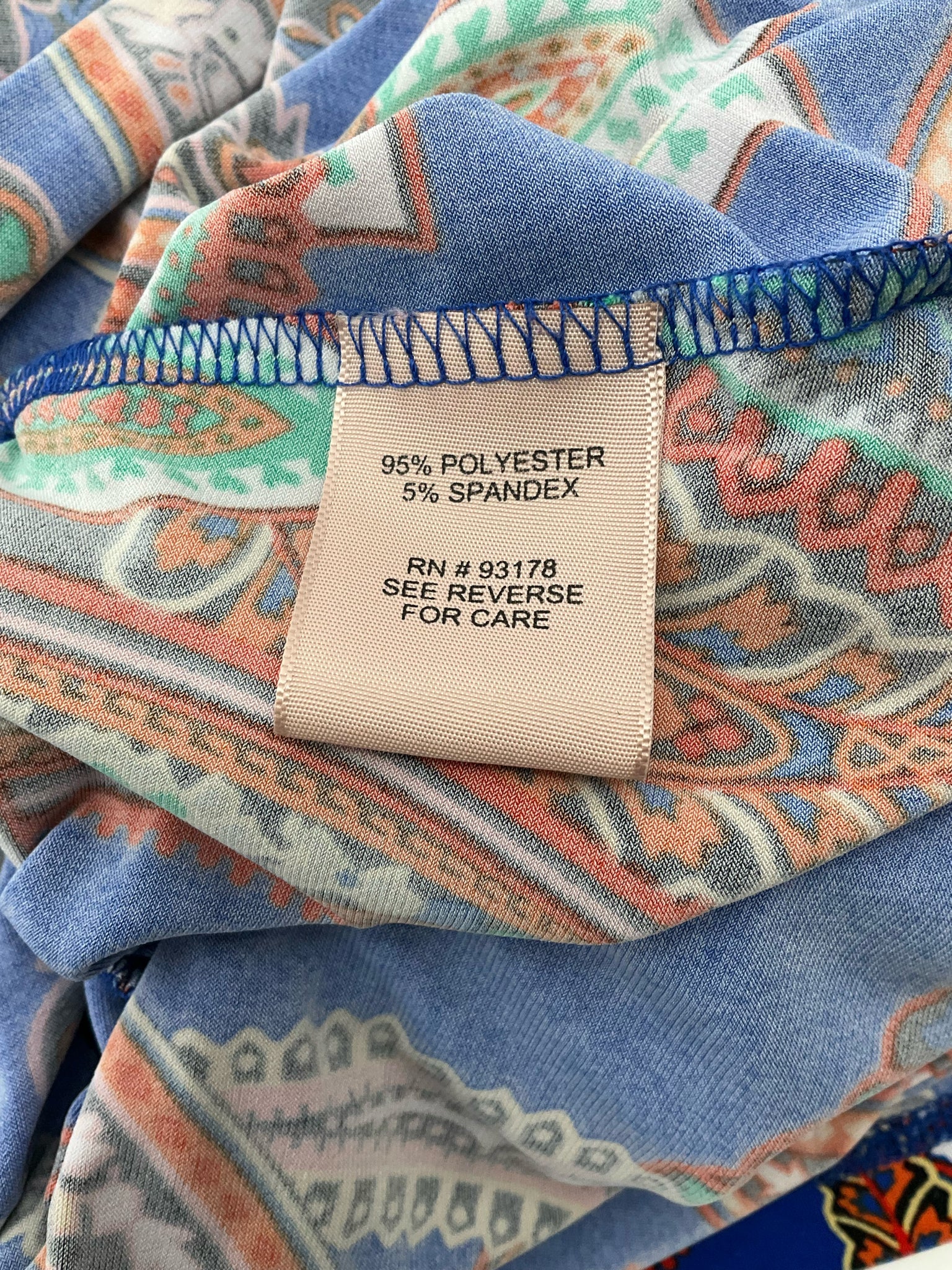 Philosophy Blue/Orange Floral Pre-Owned Ladies Dress - Size Large Petite