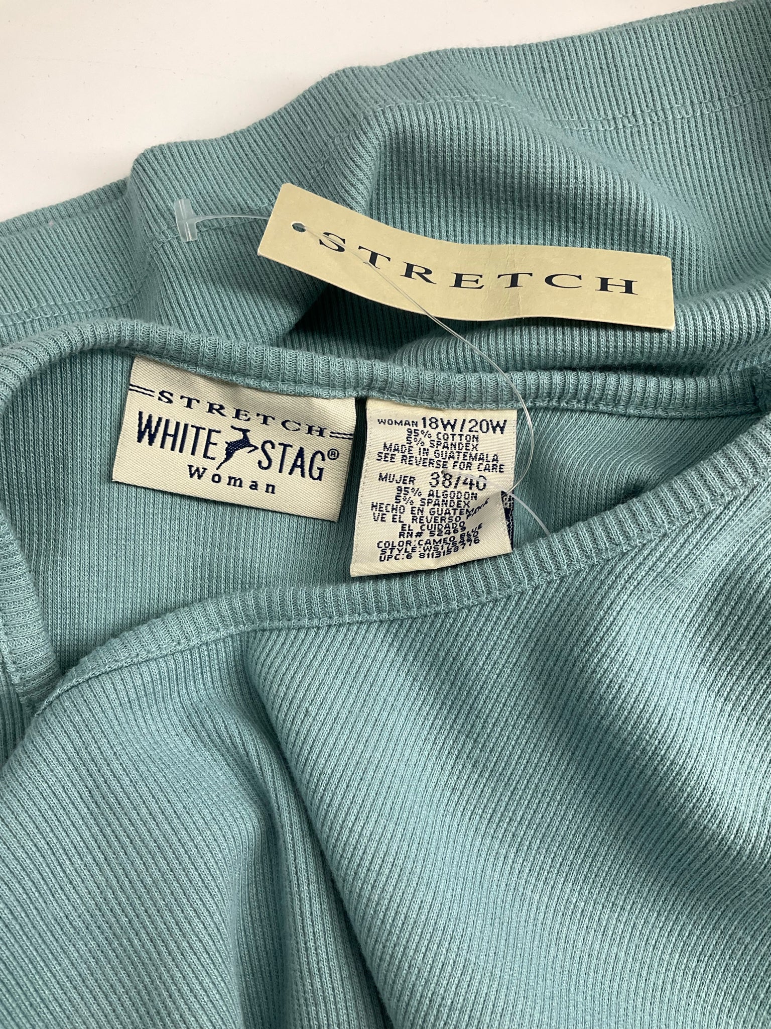 White Stag Aqua Green Solid Pre-Owned Ladies Top -  Size 18W