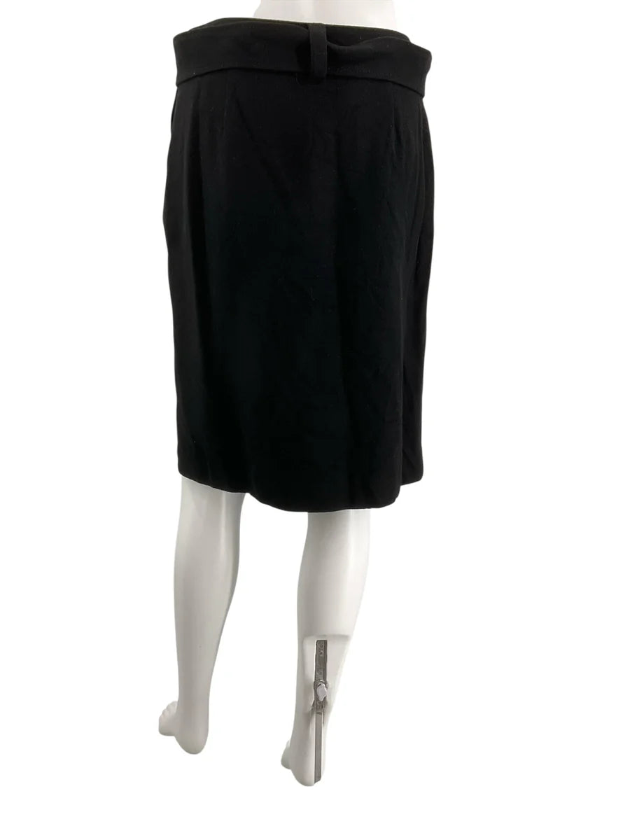 J. Crew Black Solid Wool Skirt – Size 2, Excellent Pre-Owned