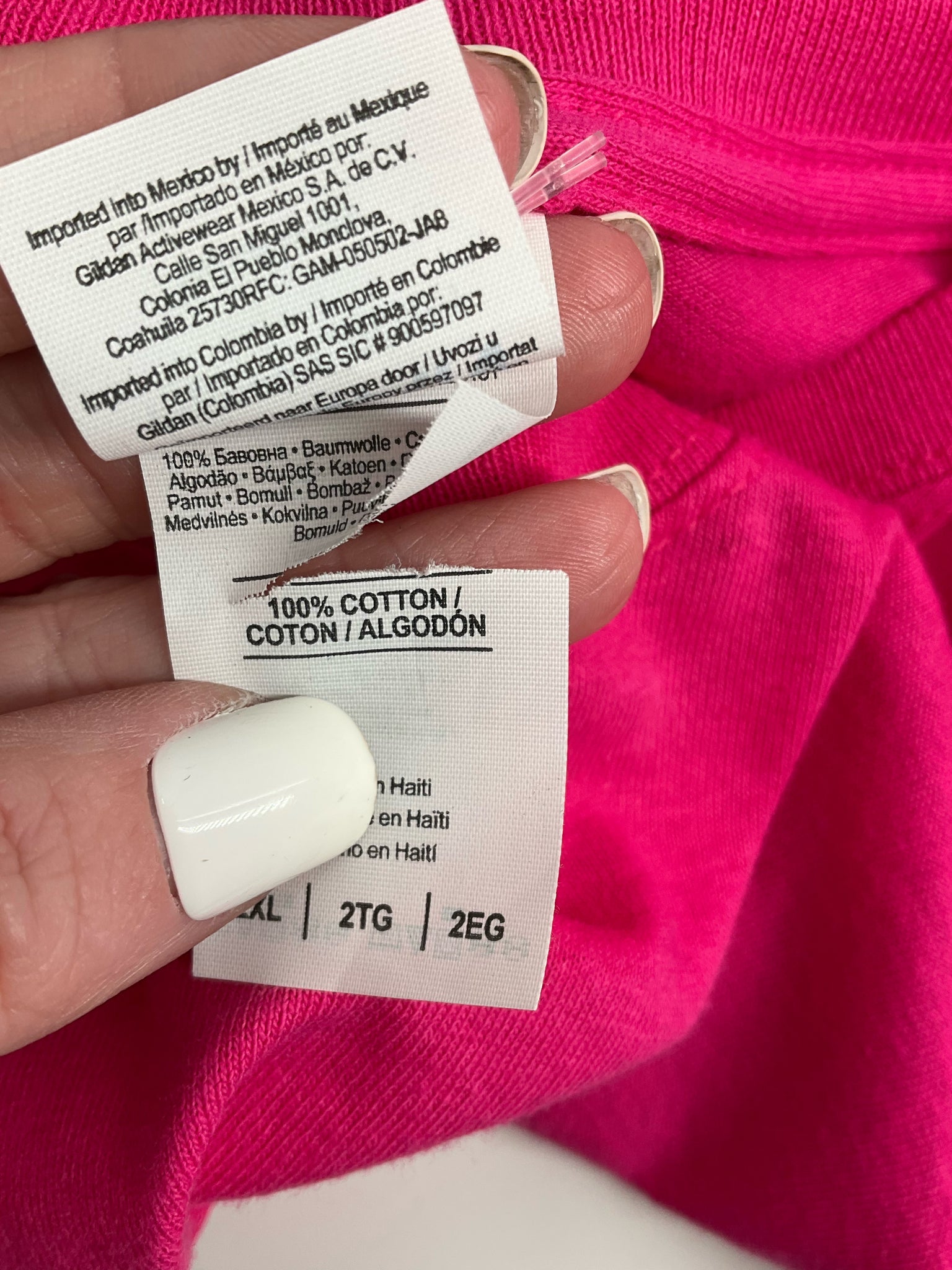 Gildan Pink Print Pre-Owned Ladies Casual Top -  Size 2XL