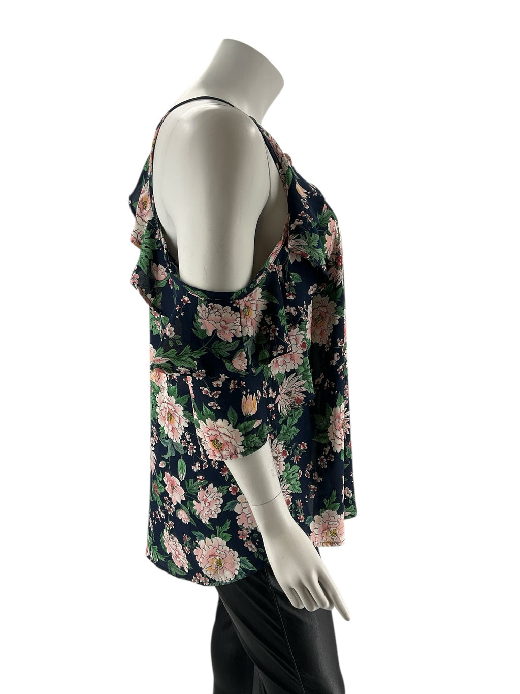 Janette Plus Blue/Multi Floral Pre-Owned Ladies Blouse -  Size 3X