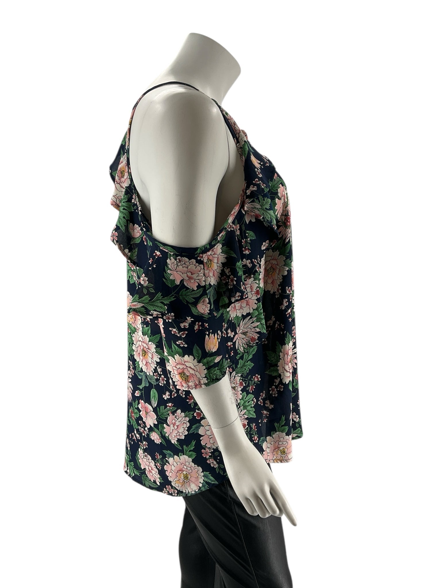 Janette Plus Blue/Multi Floral Pre-Owned Ladies Blouse -  Size 3X