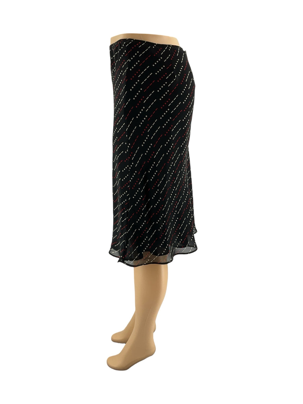 Express - Black/Tan/Red Dots Pre-Owned Ladies Skirt - Size Medium