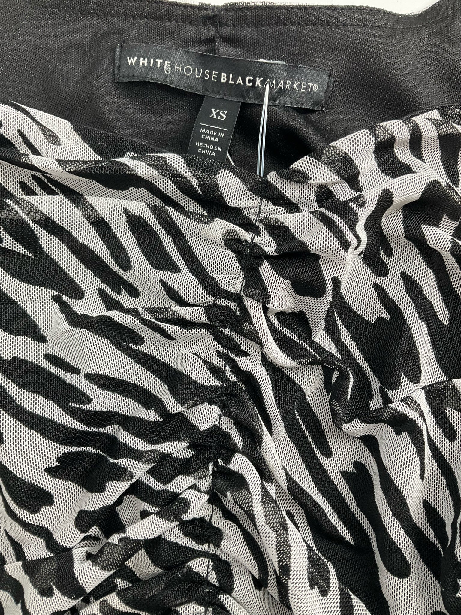 White House Black Market - Black/White Zebra Pre-Owned Ladies Casual Top - Size XS