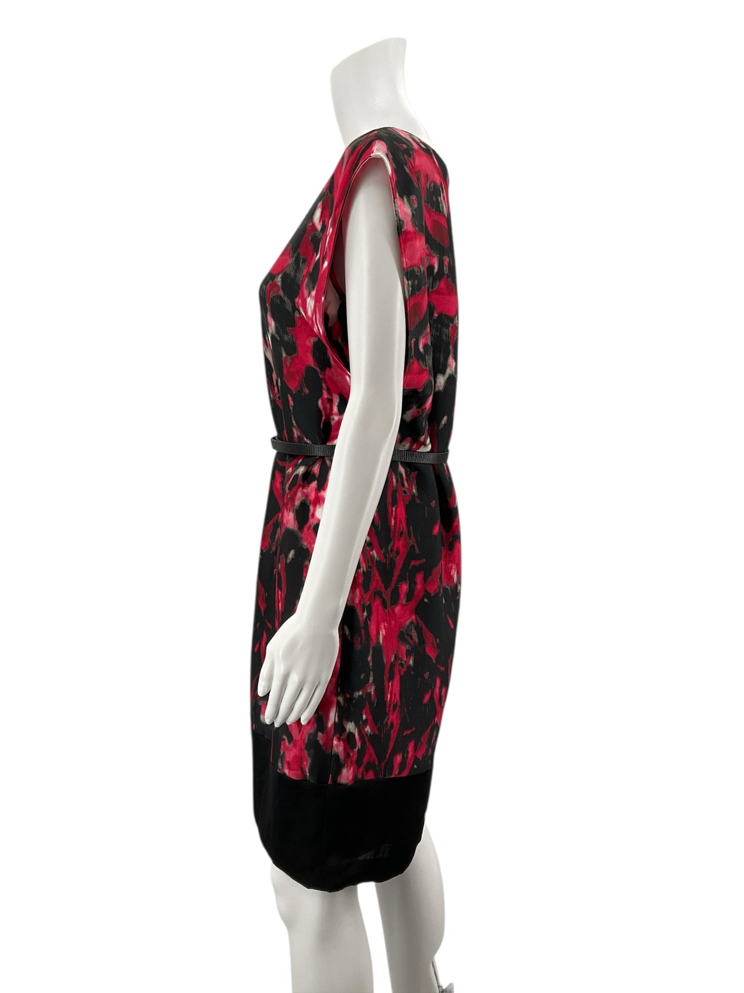 Anne Klein Pink/Black Print Pre-Owned Ladies Dress - Size 12 Petite