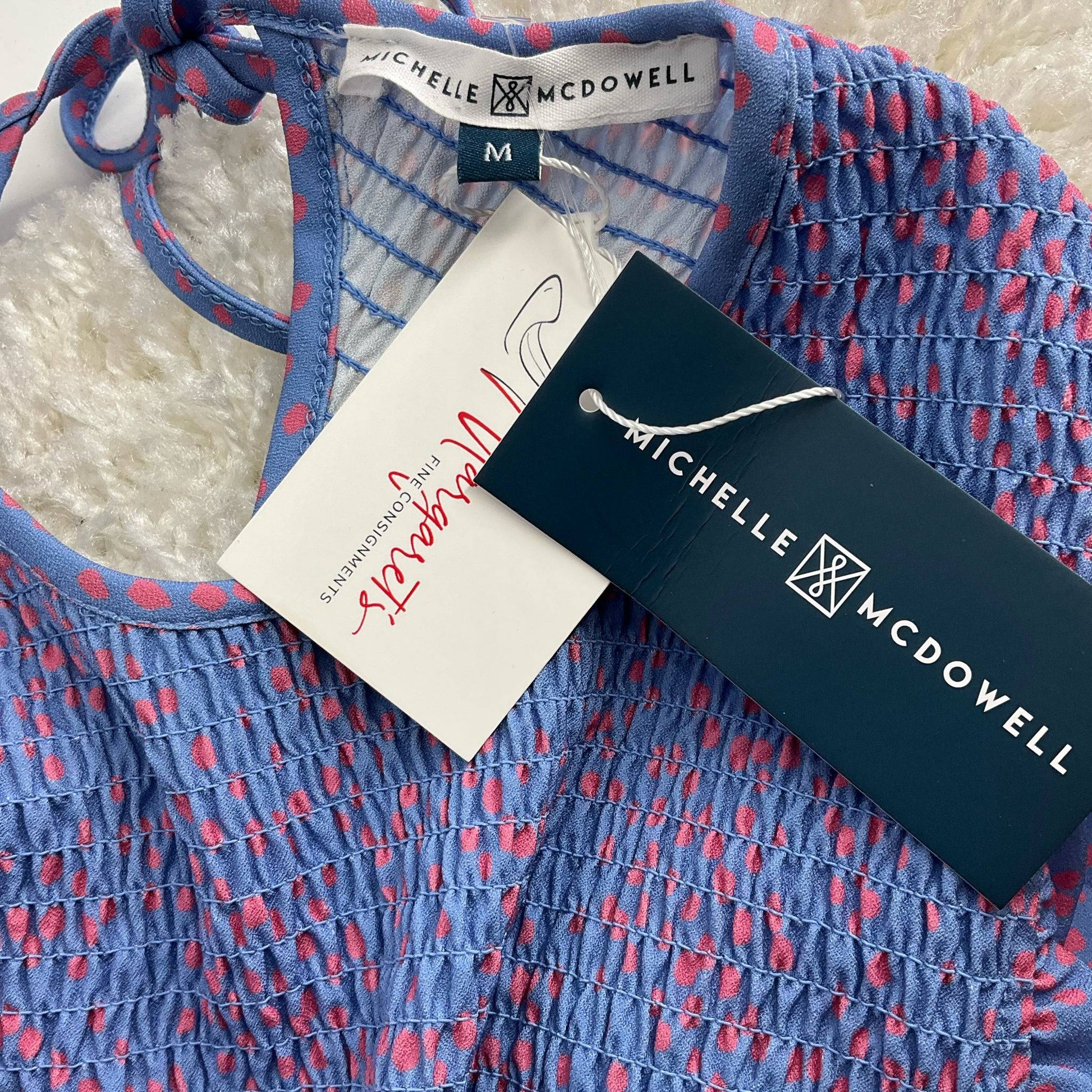 Michelle Mcdowell Purple/Pink Print Pre-Owned Ladies New with Tags Top - Size Medium - Margaret’s Fine Consignment