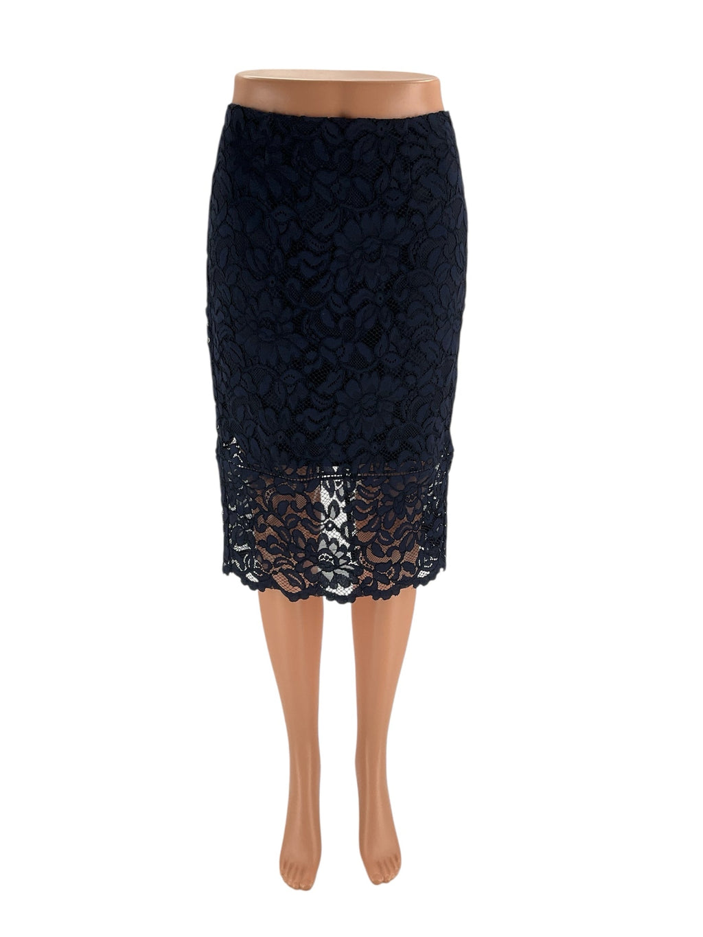 Polo - Navy Lace Pre-Owned Ladies Skirt - Size 0