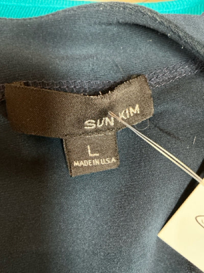 Sun Kim Blue Green Pre-Owned Ladies Top - Size Large