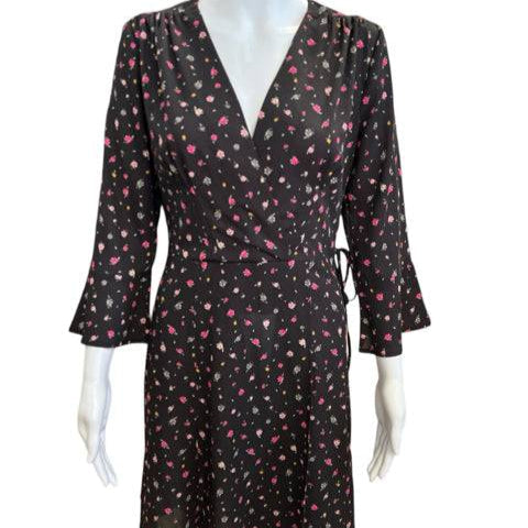 French Connection Black Floral Ladies Pre-Owned New with Tags Dress - Size 4 - Margaret’s Fine Consignment