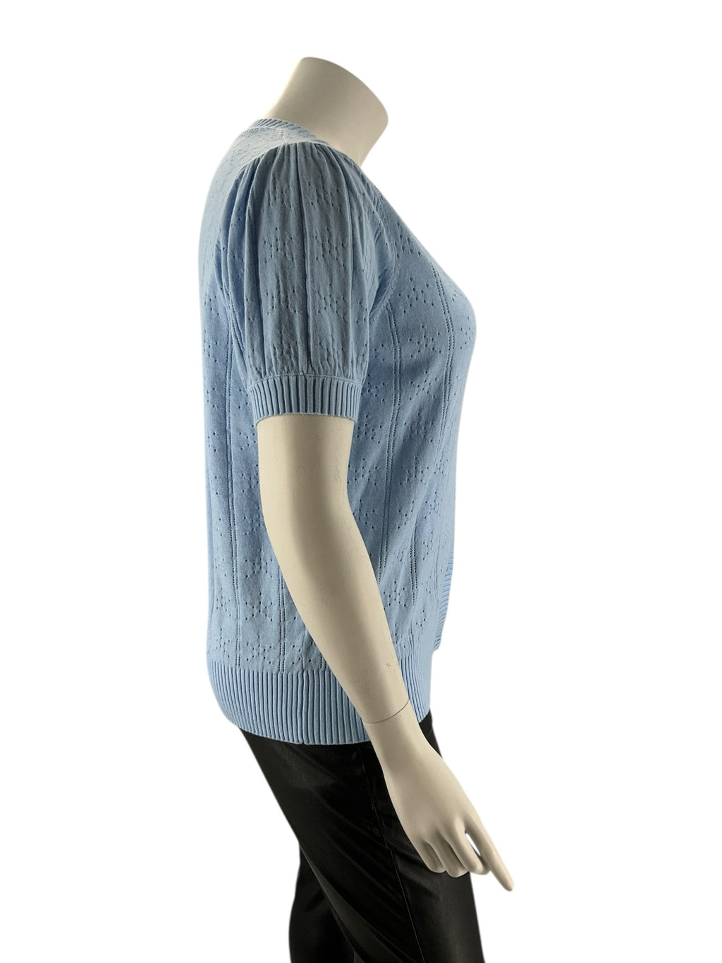 Grace Karin Sky Blue Solid Pre-Owned Ladies Casual Top - Size 2XL