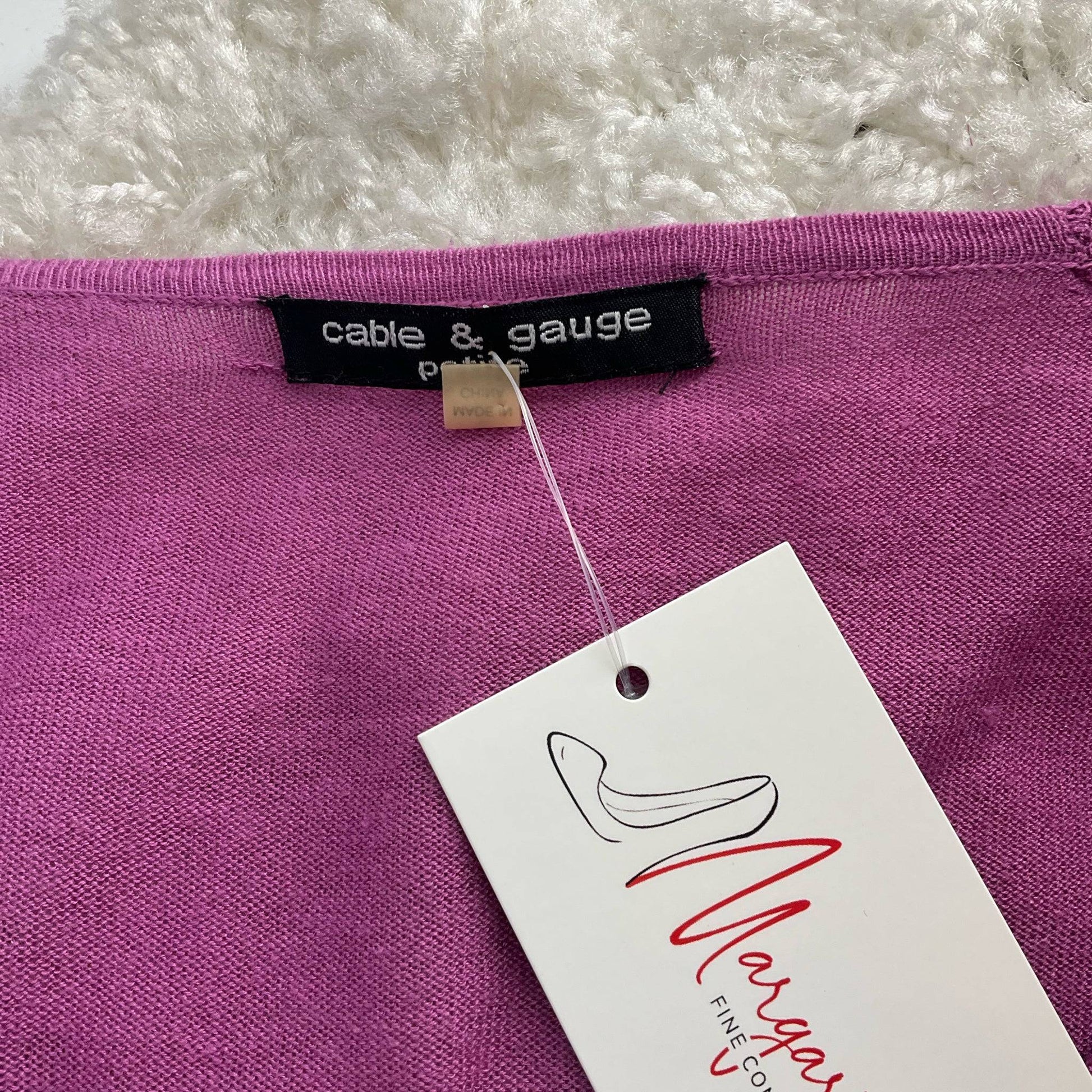 Cable & Gauge Purple Solid Pre-Owned Ladies Top - Size Small Petite - Margaret’s Fine Consignment