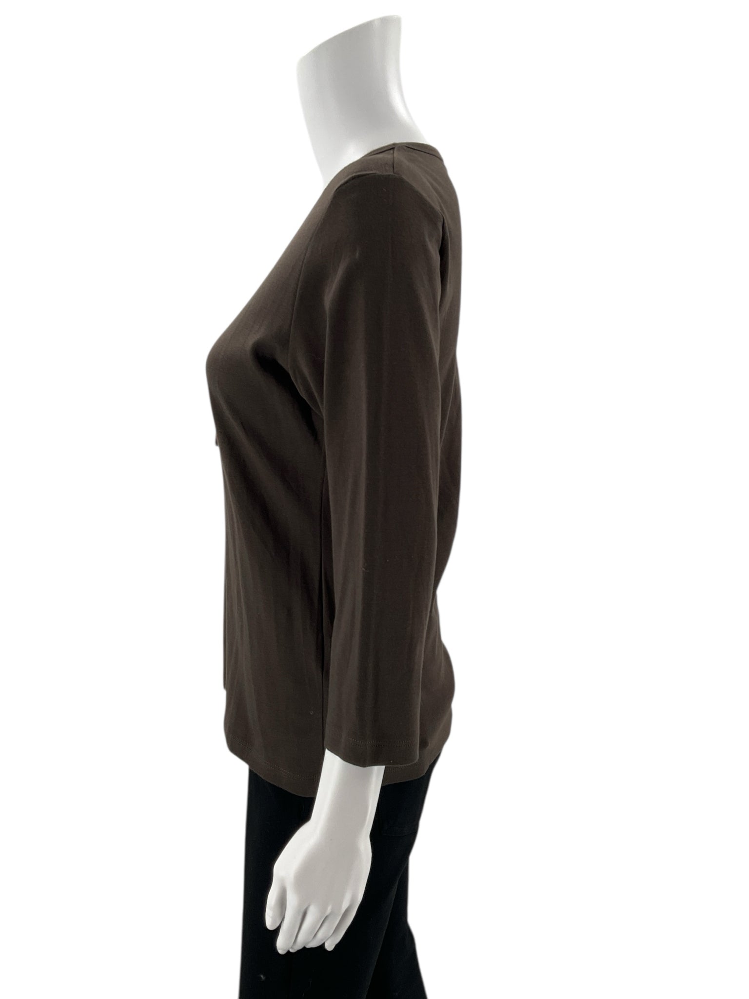 Bordado Brown Solid Pre-Owned Ladies New With Tags Top - Size Medium