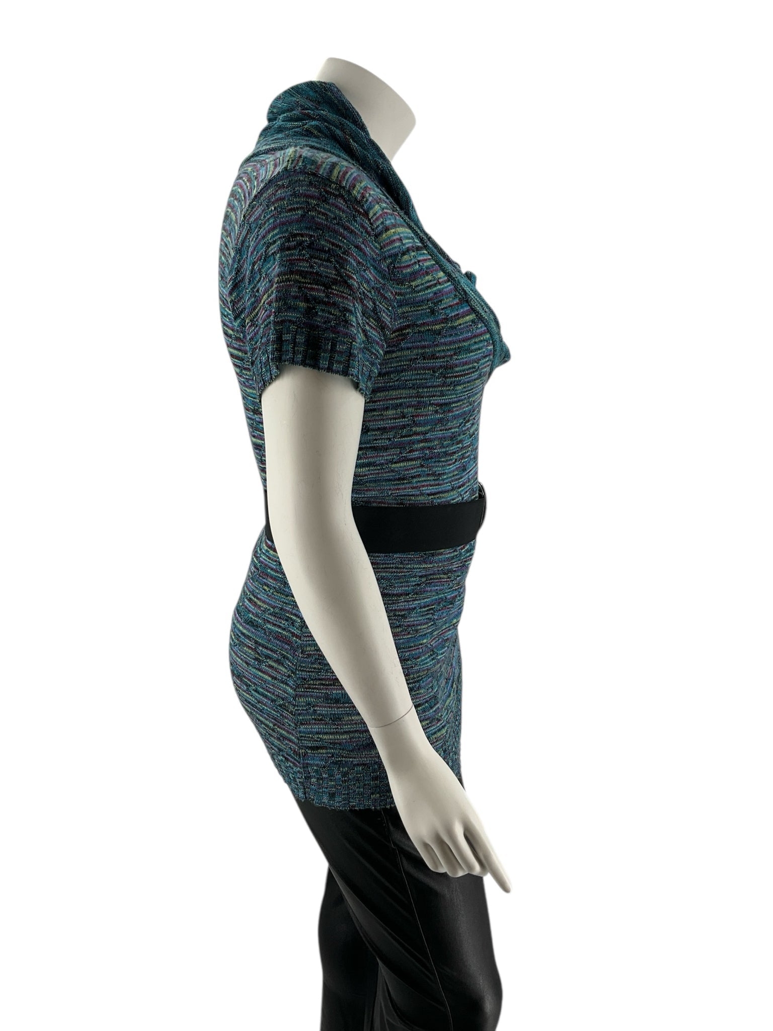 Questions Teal/Multi Heathered Pre-Owned Ladies Casual Top -  Size 1X