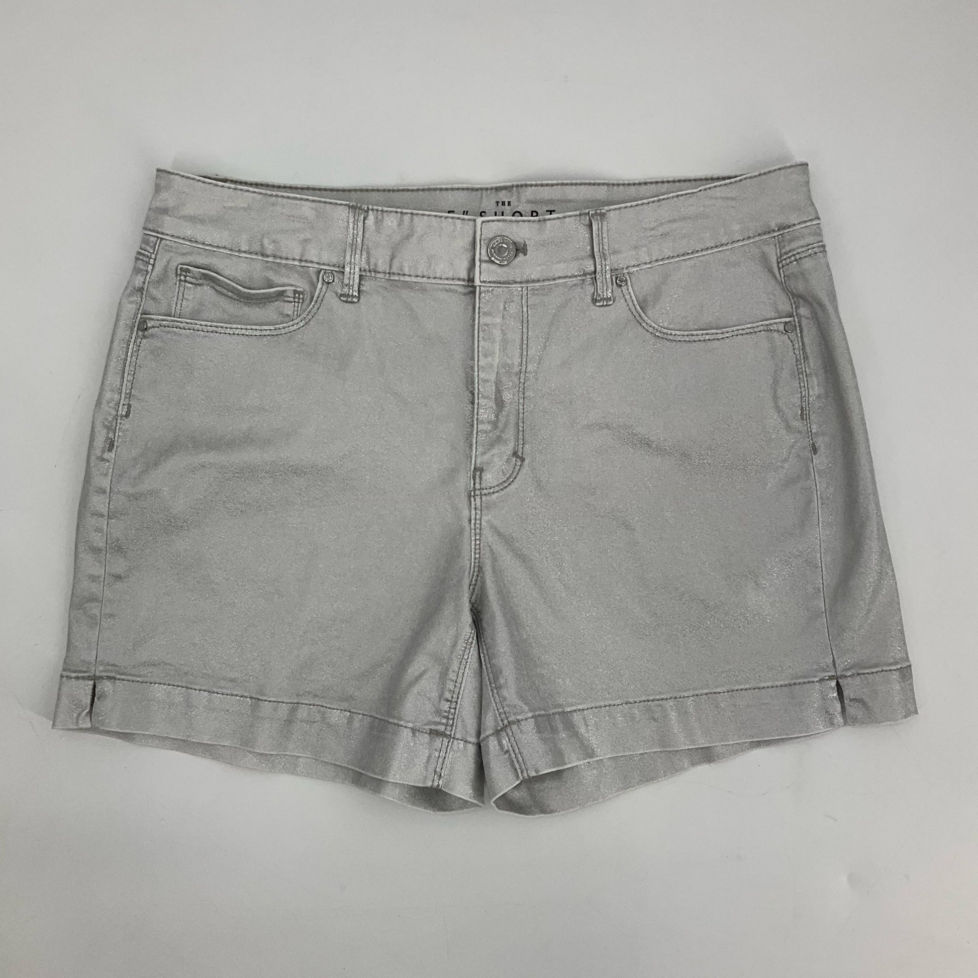 White House Black Market Silver Pre-Owned Ladies Shorts - Size 8