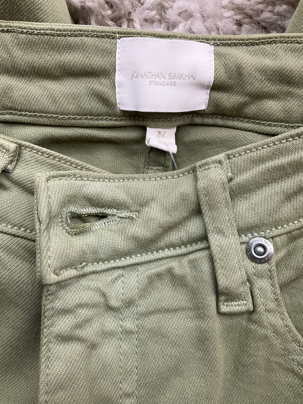 Jonathan Simkhai Olive Solid Pre-Owned Ladies Pants - Size 4