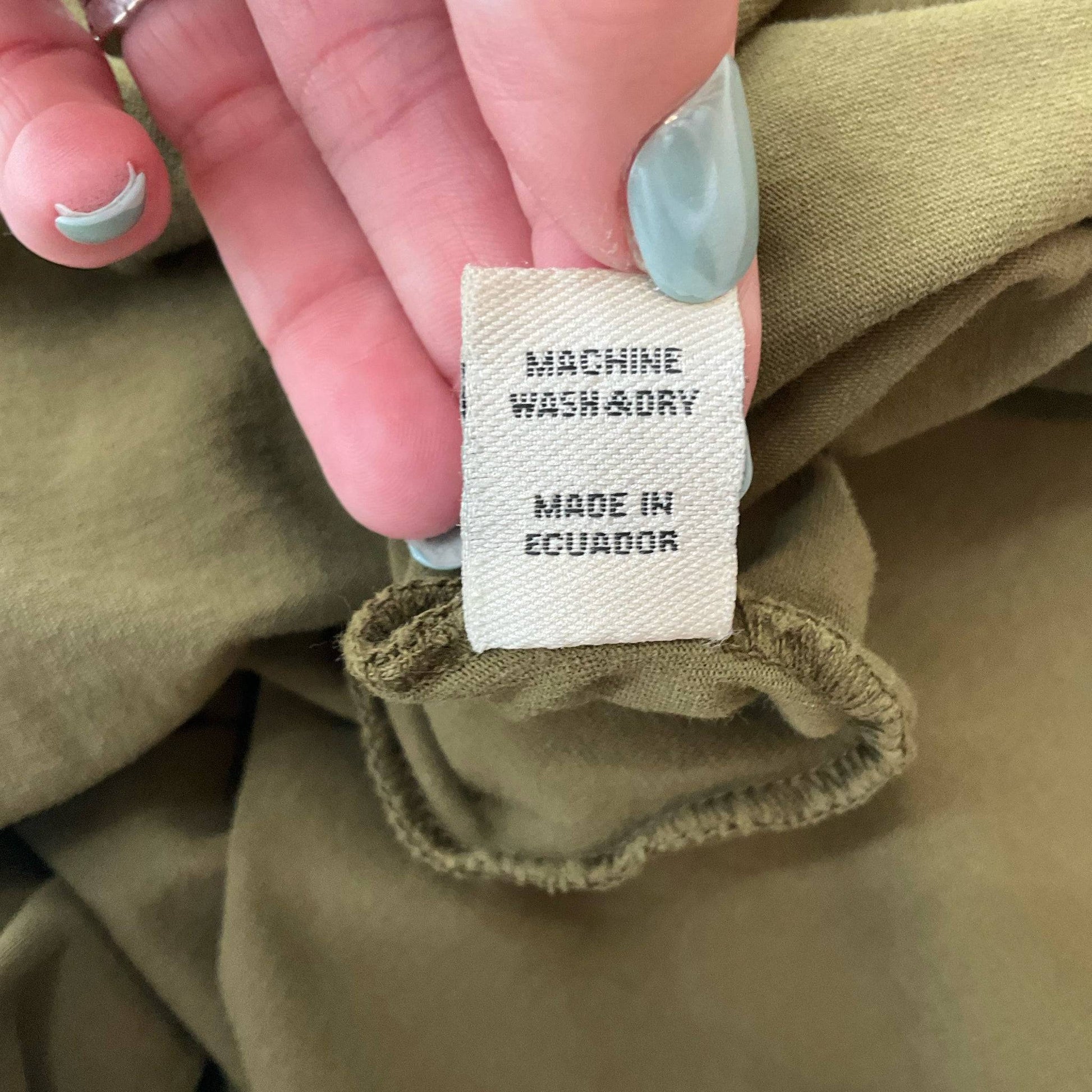 Iridium Olive Solid Top - Size Small - Margaret’s Fine Consignment
