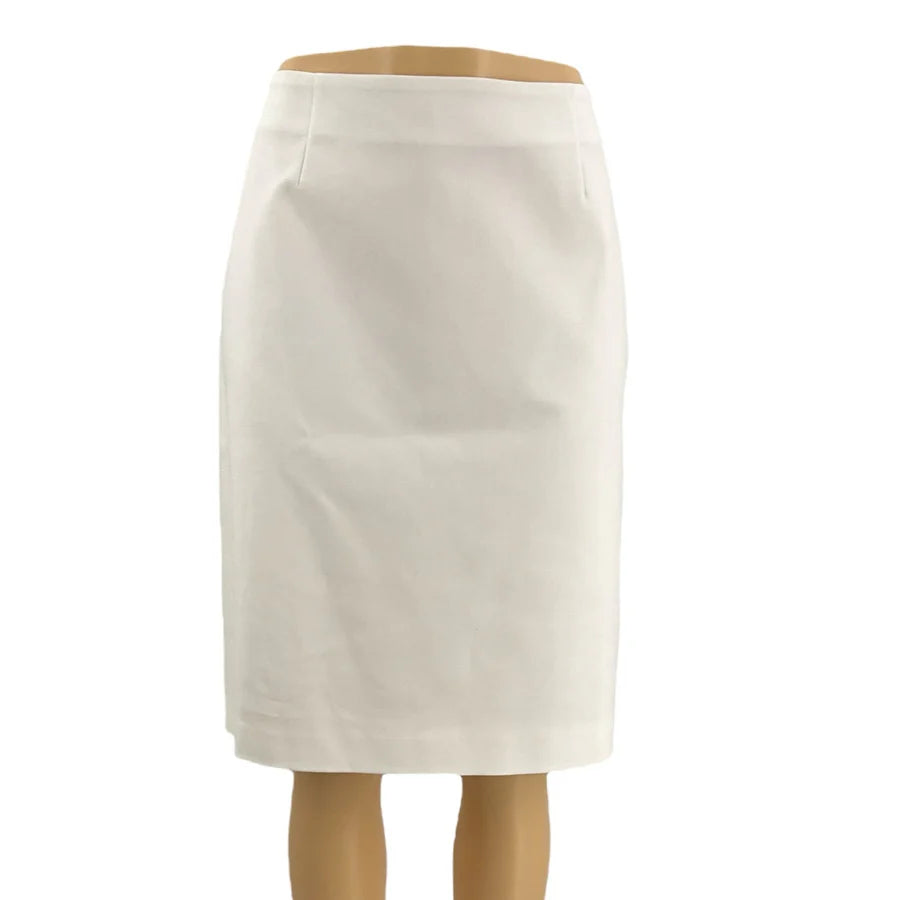 Doncaster White Solid Pre-Owned Ladies New With Tags Skirt - Size 14