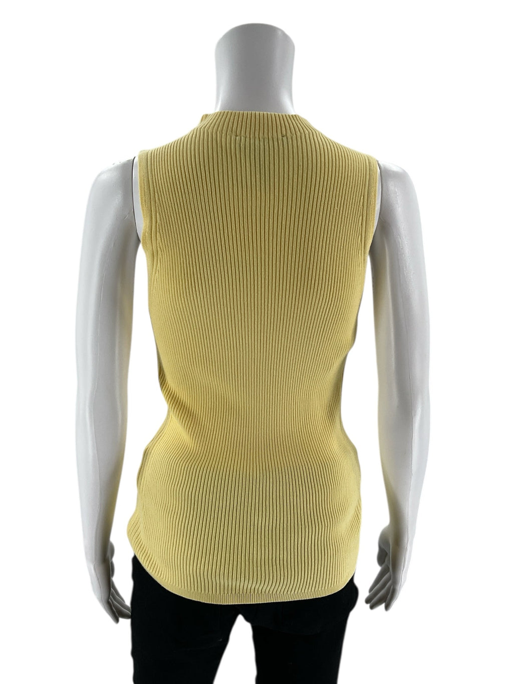White House -  Yellow Ribbed Pre-Owned Ladies Casual Top - Size M