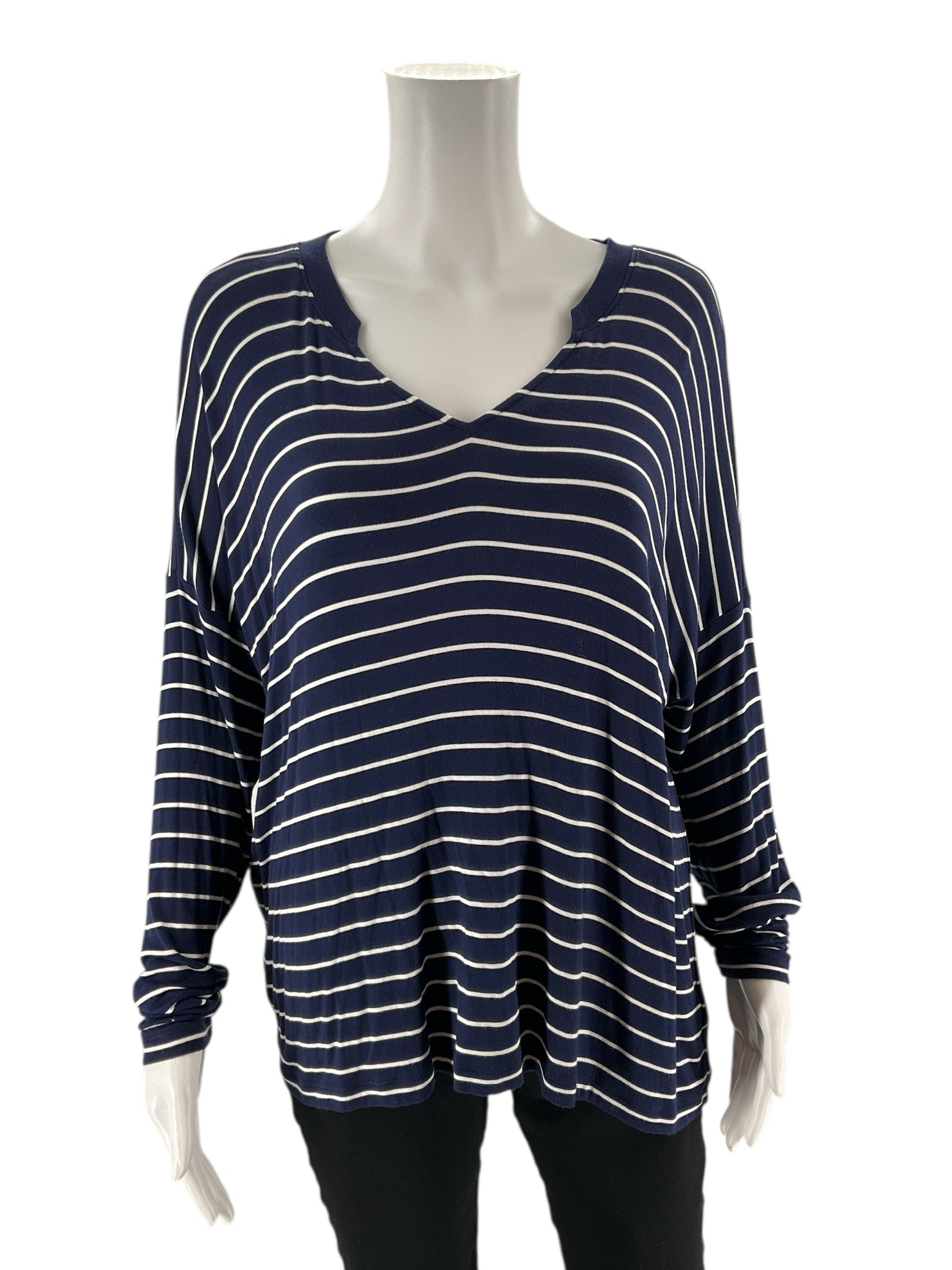 Cabi - Navy/White Stripe Pre-Owned Ladies Casual Top - Size Small