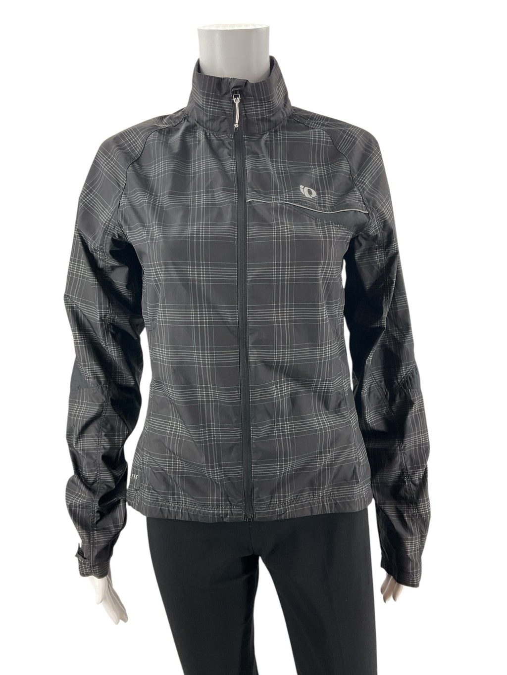 Pearl iZumi Black/Gray Plaid Pre-Owned Ladies Jacket - Size Small