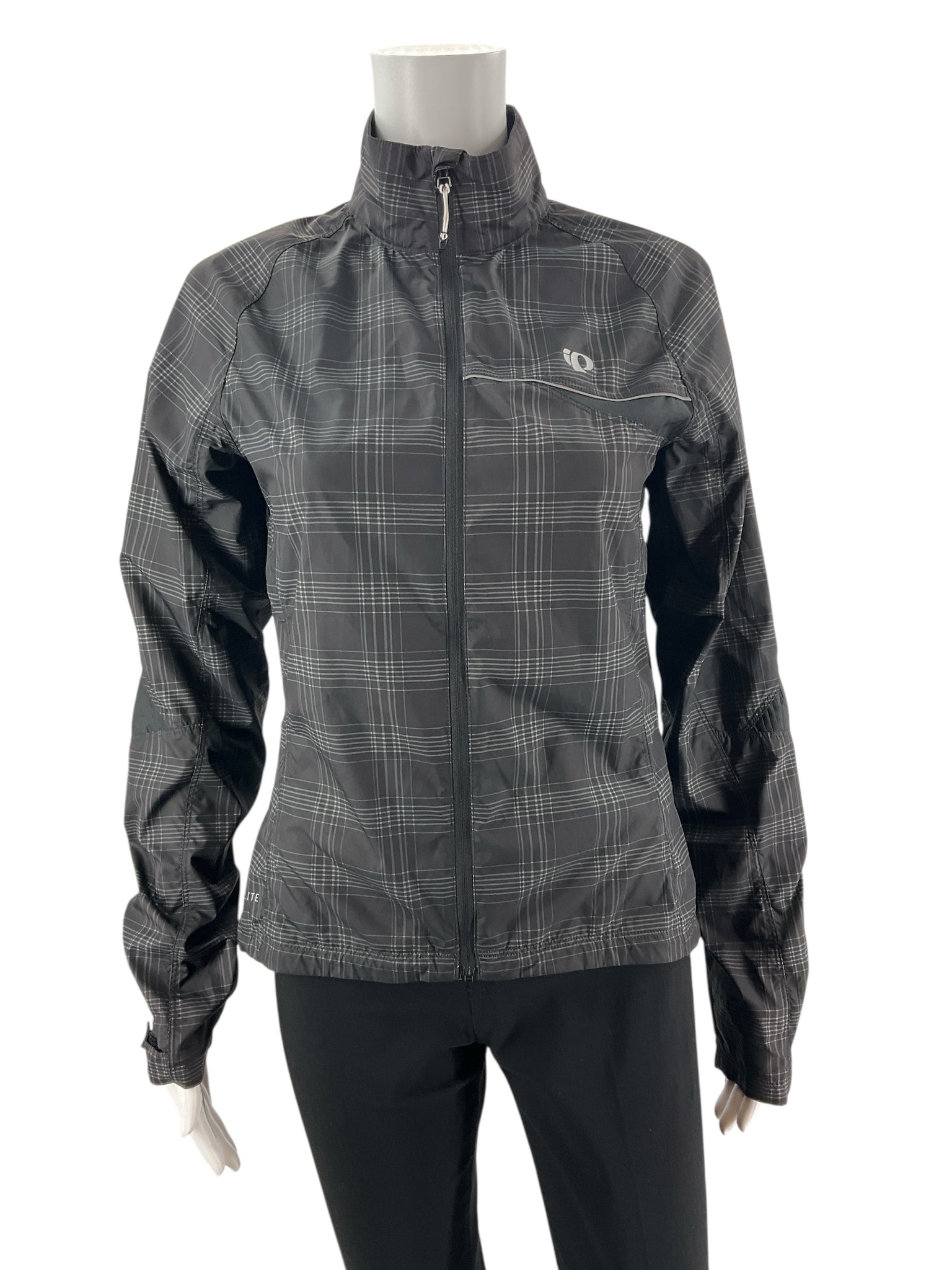 Pearl iZumi Black/Gray Plaid Pre-Owned Ladies Jacket - Size Small