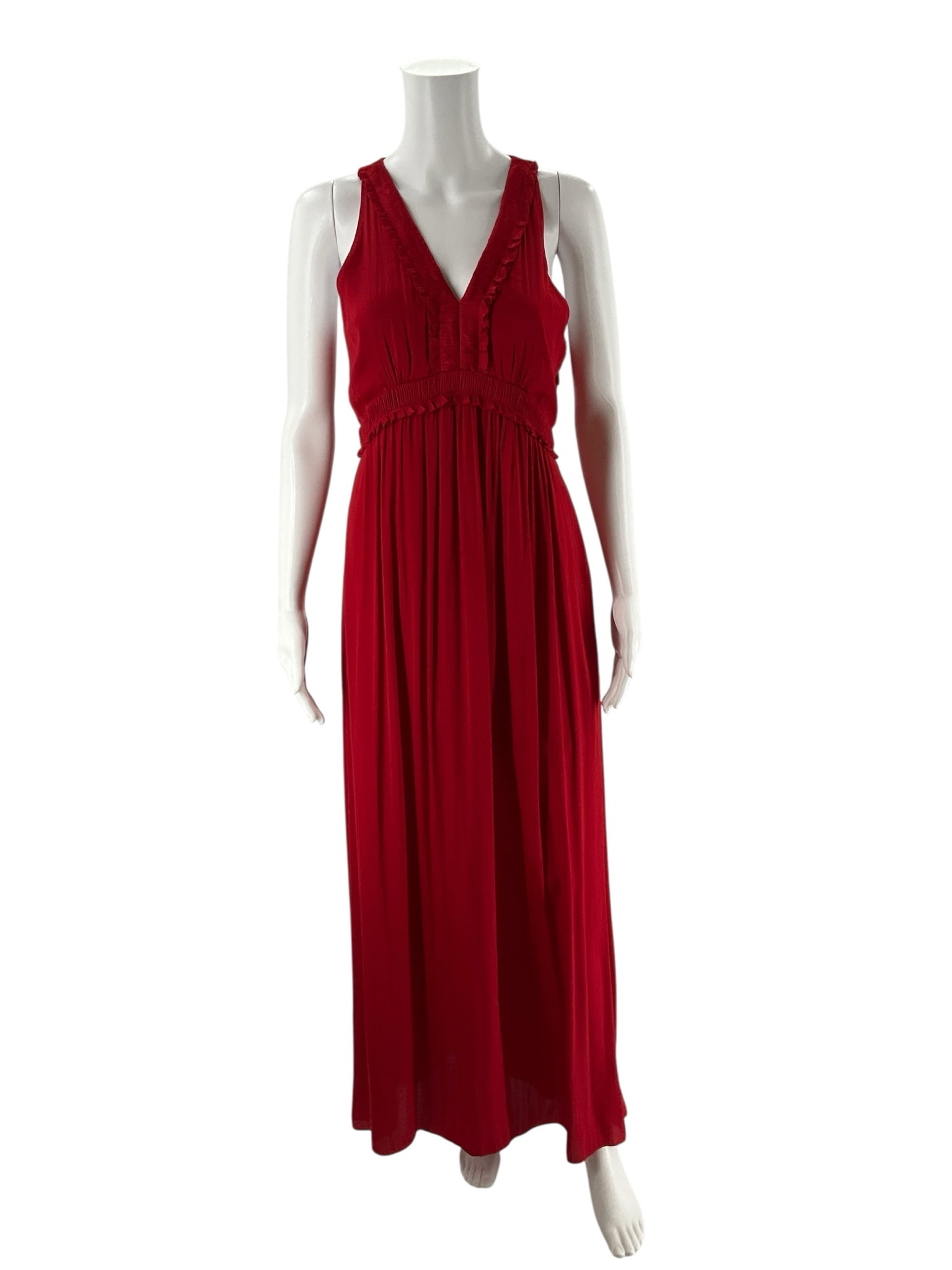 Naked Zebra Red Solid Pre-Owned Ladies Dress - Size S/M