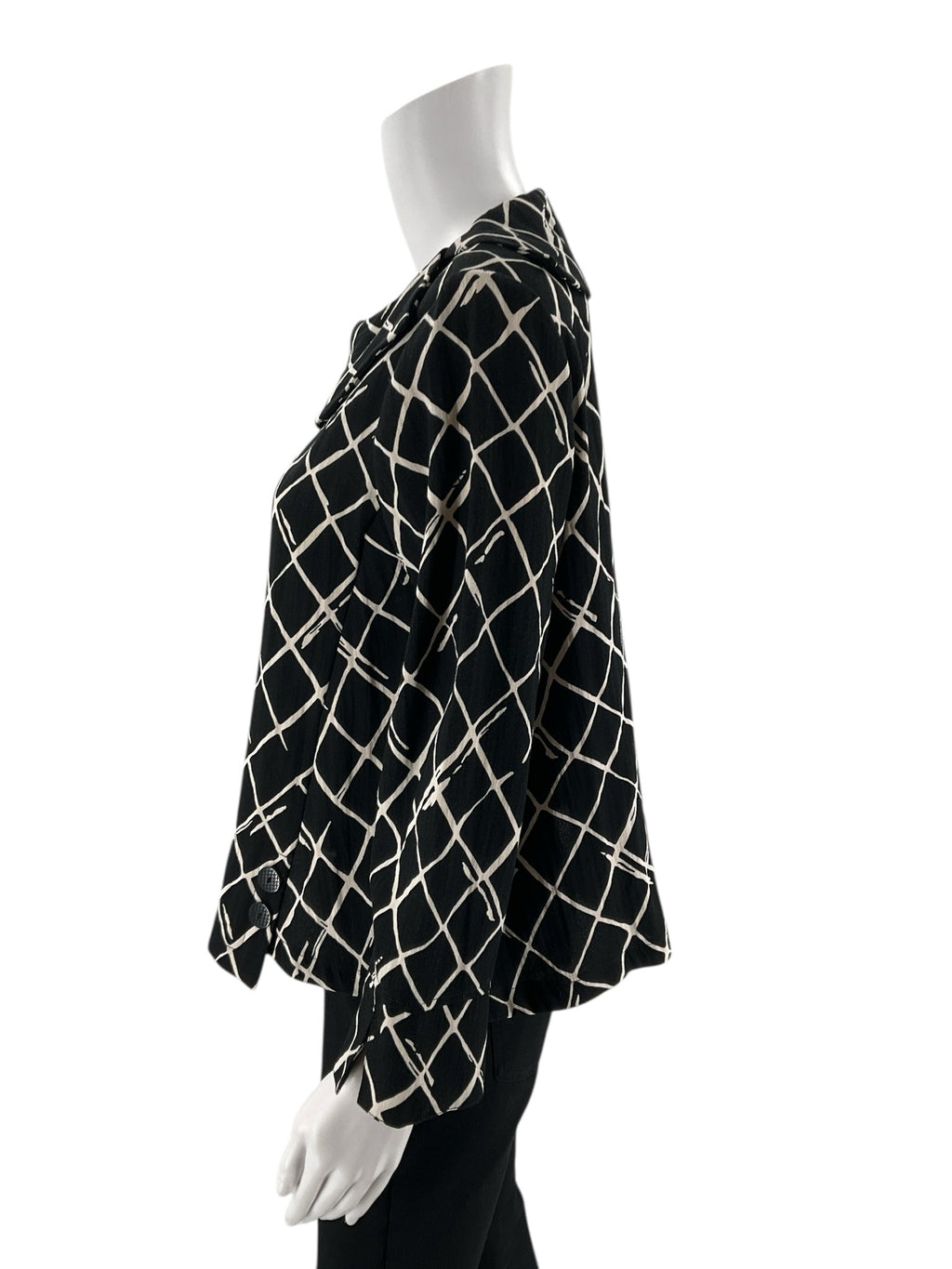 Habitat -  black/white Diamond Pre-Owned Ladies Casual Top - Size XS