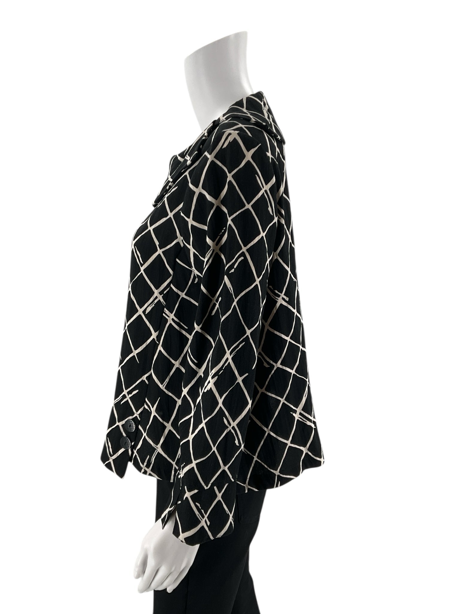 Habitat -  black/white Diamond Pre-Owned Ladies Casual Top - Size XS