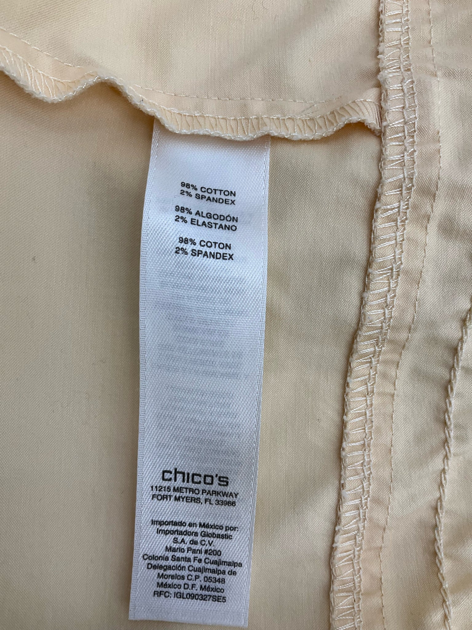 Chico Yellow Pre-Owned Ladies Jacket - Size Medium