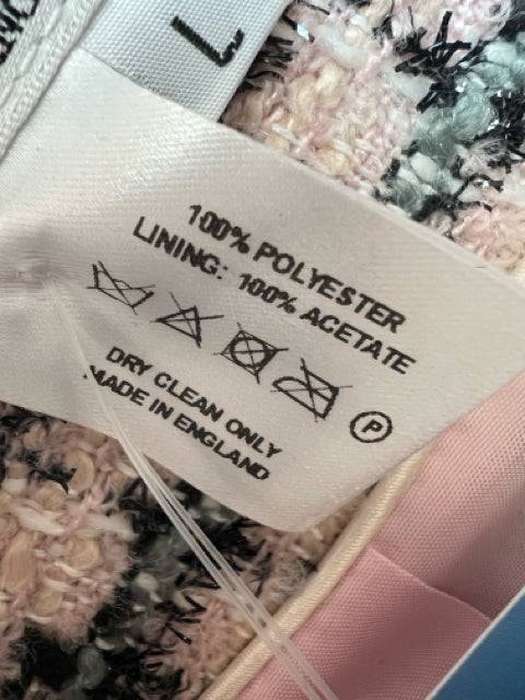 Helene Berman Pink/Black Tweed Pre-Owned Ladies Jacket - Size Large - Margaret’s Fine Consignment