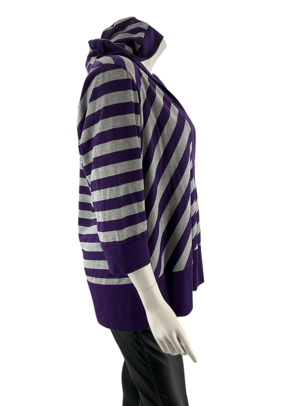 Venezia Purple/Silver Stripe Pre-Owned Ladies Casual Top -  Size 22/24
