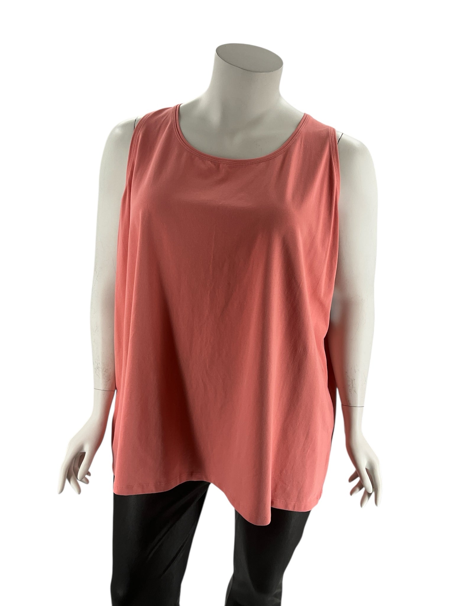Catherine Orange Solid Pre-Owned Ladies Sleeveless Top - Size 3X