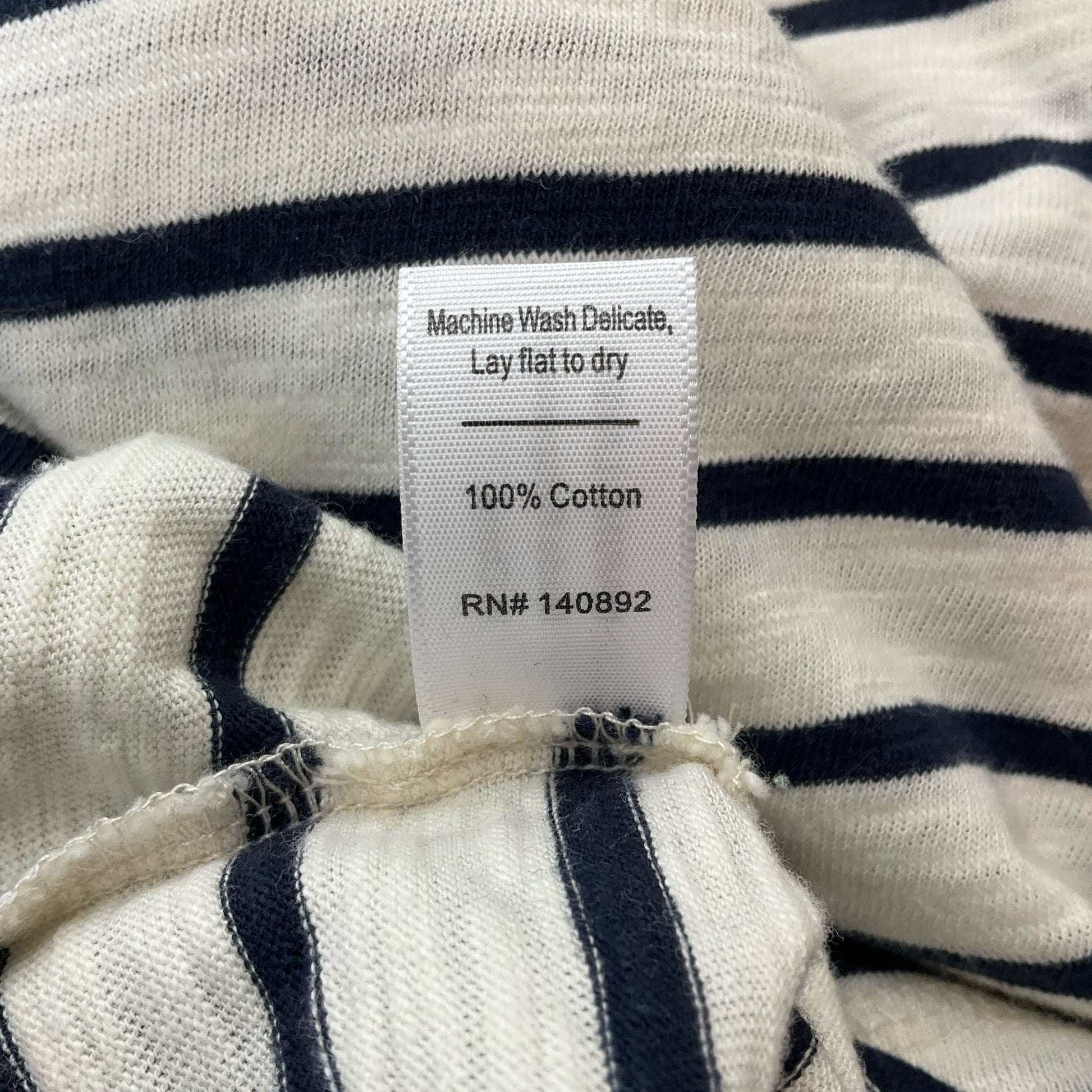 Marine Layer Cream/Navy Stripe Pre-Owned Ladies Top -  Size Large