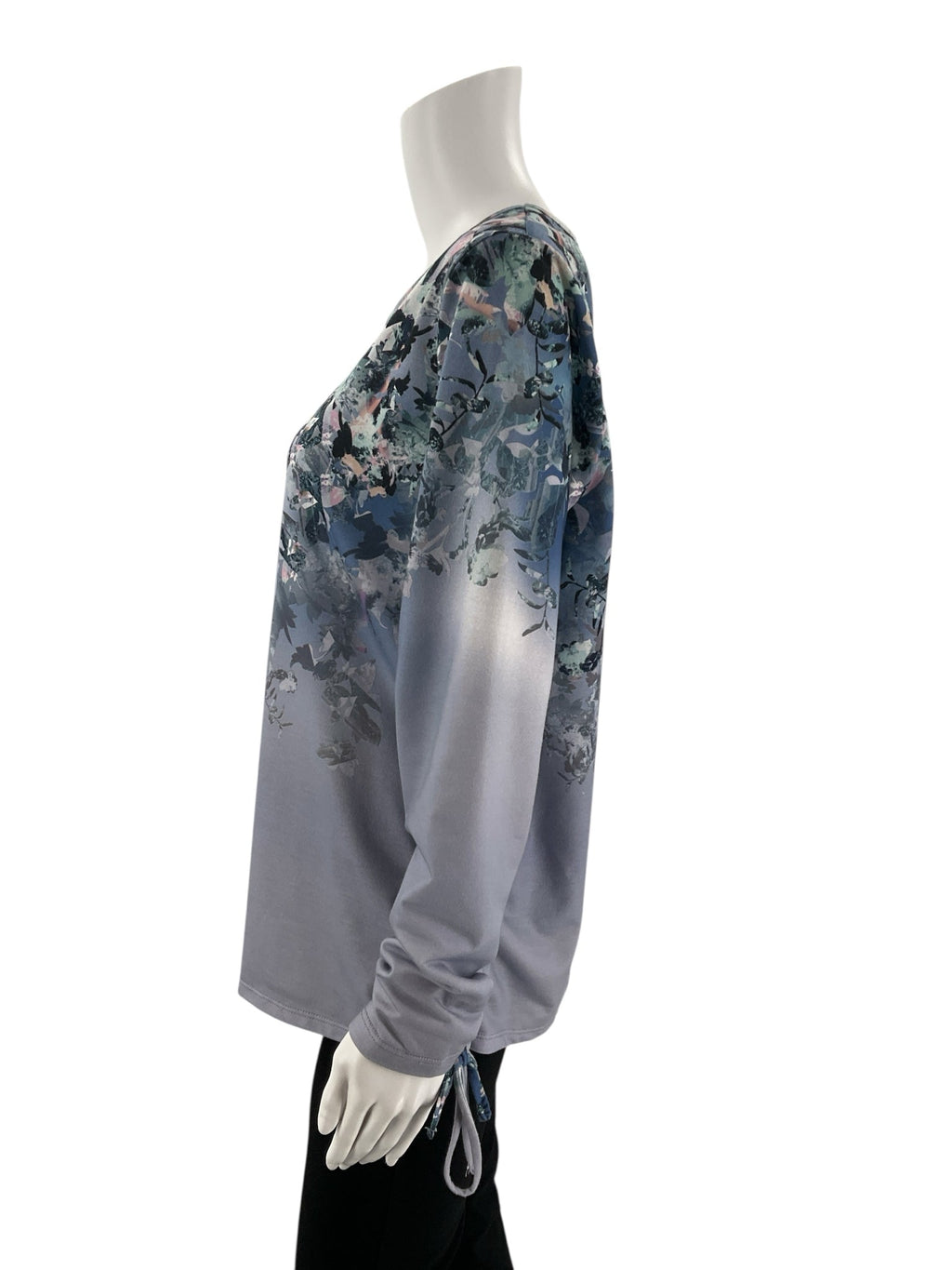 Christopher & Banks Blue/Purple Floral Pre-Owned Top -  Size Large